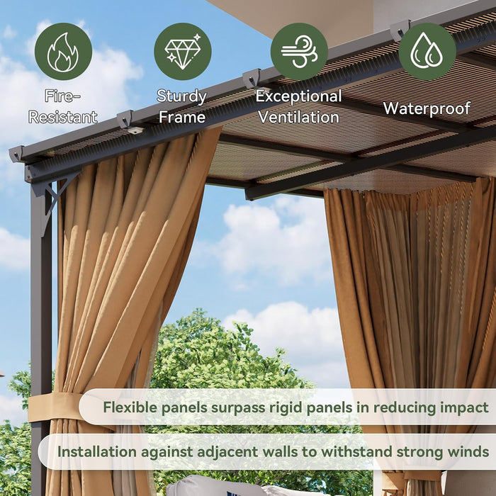 10x12 Chestnut Gazebo Mosquito Netting Outdoor Backyard