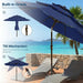 10Ft Patio Umbrella, 3 Tier Outdoor Market Table Umbrellas with 8 Fiberglass Ribs and Push Button Tilt, Windproof, Vented Canopy, UV Protection for Deck, Pool, Backyard