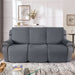 100% Waterproof Recliner Couch Covers, Recliner Sofa Covers with Leg Straps, 1-Piece Washable Reclining Sofa Cover with Pocket Couch Protector for Pets Kids(3 Seater, Dark Grey)