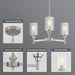 3 Lights Brushed Nickel Chandeliers for Dining Room Light Fixture over Table, Entryway Chandelier for Foyer, Hallway Light Fixtures with Glass Shade for Kitchen Island Foyer Hallway