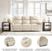 Dahlmoore Modern Leather Match Power Reclining Sofa with USB Ports, Beige
