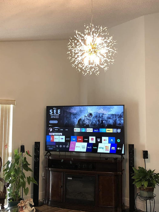 Gold Nine Light Crystal Chandelier Pendant Lighting