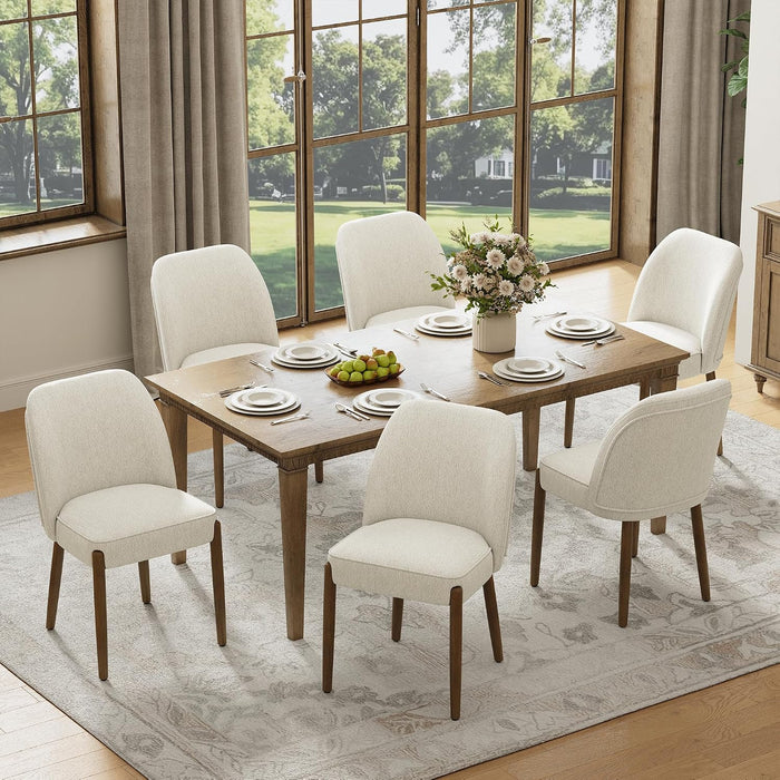 Barrel Modern Dining Chair, Upholstered Dining Chairs Set of 4, Beige