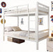 Heavy Duty Metal Bunk Bed TwinOverTwin WhiteUnderbedStorage
