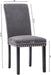 Dining Chair Upholstered Fabric Dining Chairs with Copper Nails,Set of 4,Grey