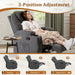 Recliner,Modern Fabric Rocking Chair with Massage,360 Degree Swivel Single Sofa Seat with Drink Holder