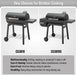 BBQ Charcoal Grill with Side Table, 30-In Heavy Duty Outdoor BBQ Grill with 647 Sq. in Cooking Area for Outdoor Barbecue in Backyard, Patio and Parties, Black