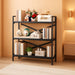 3 Tier Bookshelf 31.49" Width, Wood and Metal Etagere Bookcase, Vintage Farmhouse Modern Wooden Big Book Shelf for Home Living Room Bedroom Office Storage(Black)