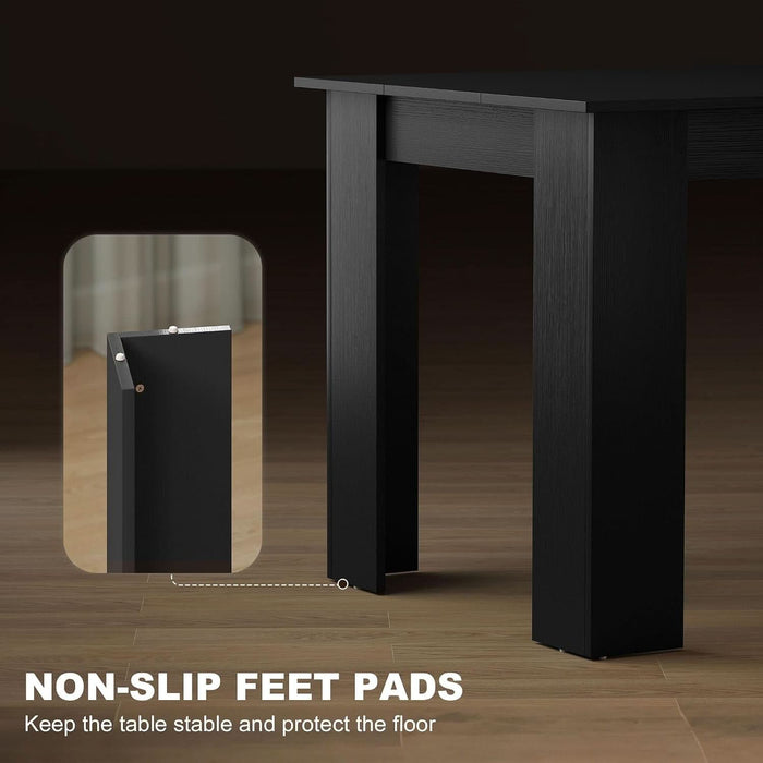Dining Table for 4-6, 63" Rectangular Kitchen Table, Black