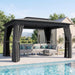 10' X 12' Outdoor Patio Gazebo, Heavy Duty Gazebo Canopy Shelter with Double Roof, Curtains, Netting, Steel Frame, UPF30+ Protection, Ceiling Hooks for Lawn, Backyard, Deck, Dark Gray