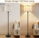 Black Floor Lamp, 60" Standing Lamp with Fabric Lampshade