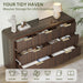 Fluted Drawers Dresser for Bedroom, Wood Dressers with Gold Handles, Modern Dressers with Wave Texture, Large Storage Chest of Drawers, Bedroom Dresser Organizer 55'' & 7 Drawers (Walnut)