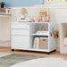White 3-Drawer Rolling Metal File Cabinet Lockable