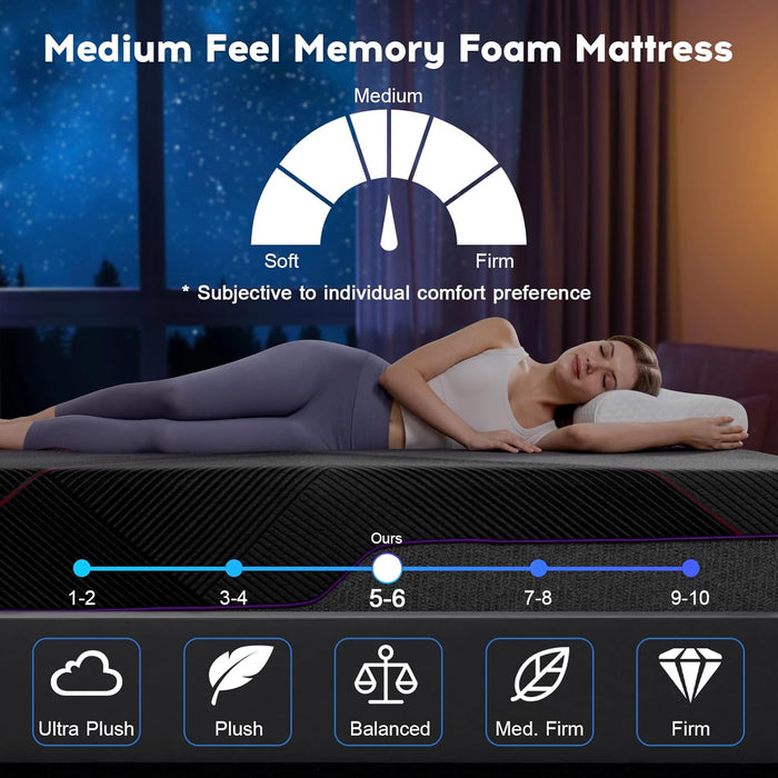Queen Gel Memory Foam Mattress CoolingTechnology CertipurUS
