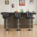 Bar Stools Set of 4, 24 Inch Counter Height Bar Chairs, Upholstered Modern Kitchen Barstools with Metal Base, PU Leather Saddle Stools for Kitchen Island, Inky Black
