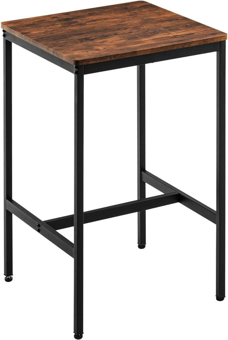 Bar Table, Square Bar Table, Small Kitchen Dining Table, High Top Bar Table, High Cocktail Table for Living Room Parties,Sturdy Metal Frame, 23.6"D X 23.6"W X 40.5"H for Narrow Spaces (Brown)