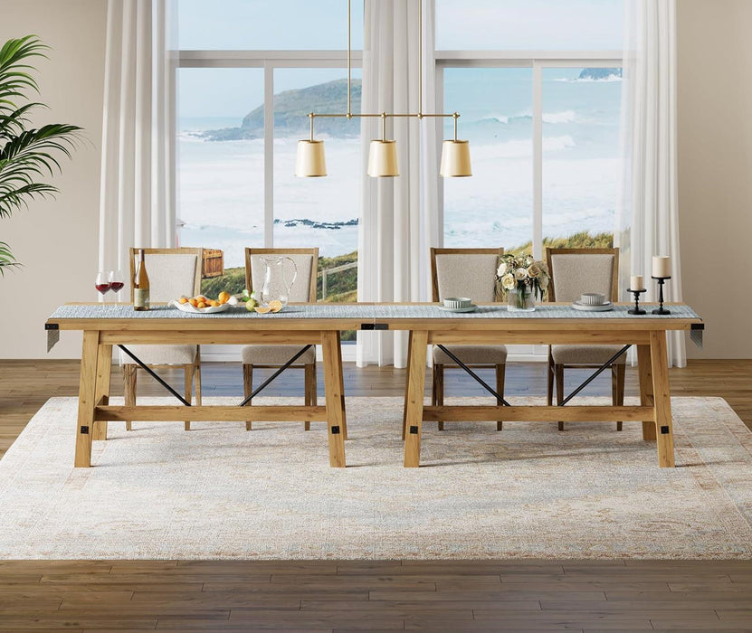 4-6 Person Farmhouse Dining Table with Heavy Duty Wooden Legs, 67.7 Inch Rectangular Modern Wood Kitchen Table for Dining Room & Living Room, Oak Brown