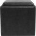 Home Decor Storage Ottoman with Tray Top|Upholstered Modern Square Storage Ottoman with Storage for Living Room & Bedroom, Black Faux Leather