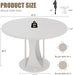 Round Dining Table 47Inch WhiteFinish LivingRoomArea