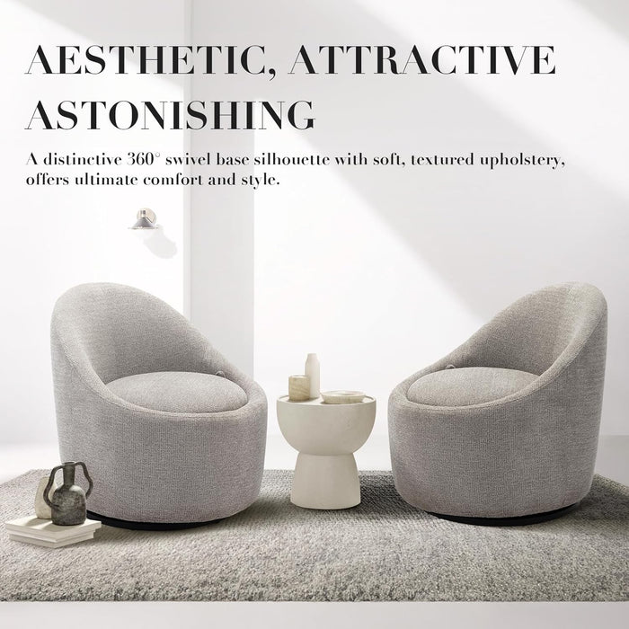 Light Grey ThreeSixty Swivel Armchair Hidden Storage