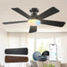 42 Inch Smart Ceiling Fans with Lights, Small Low Profile Ceiling Fan, Remote/Alexa Voice Control, Flush Mount, Reversible DC Motor, 5 Blades, 6 Speeds, 3CCT, Dimmable, Noiseless, Bedroom, Black