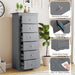 6-Drawer Dresser for Bedroom, Wooden Chest of Drawers W/Metal Handles & Large Capacity, 16" D X 23" W X 53.5" H Clothes Organizer, Modern Tall Dresser for Bedroom, Entryway, Living Room