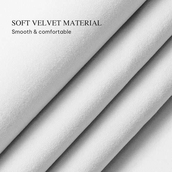 King Size Bed Frame with 4 Storage Drawers and RGB LED Lights, 57'' Tall Headboard Velvet Upholstered Bed with Charging Station, No Box Spring Needed, Easy Assembly, Noise-Free, White