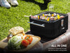 CUBE Portable Charcoal Grill, Tabletop BBQ, Perfect Tailgate, Beach, Patio, or Camping Grill, Lightweight & Compact Small Grill with Preparation Board & Food Storage Tray, Matte Black