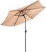 10Ft Solar Patio Umbrella without Lights, 6 Ribs Market Steel Tilt W/Crank for Garden, Deck, Backyard, Pool Indoor Outdoor Use