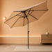 10Ft Solar Patio Umbrella without Lights, 6 Ribs Market Steel Tilt W/Crank for Garden, Deck, Backyard, Pool Indoor Outdoor Use