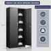 Metal Storage Cabinet with Adjustable Shelves, Garage Storage Cabinet with Doors and Shelves, File Cabinets for Home Office, Kitchen Pantry Cabinet, 71'H, Black