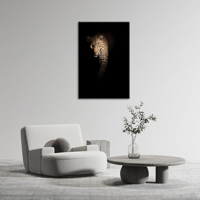 Leopard Wall Art Wildlife Portrait Photography Close-Up Animal Print Framed Artwork for Living Room, Bedroom, or Office Decor, 24"X36"