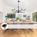 Black Chandelier for Dining Room Light Fixture Hanging 8 Light Modern Farmhouse Chandelier Rustic Vintage Candle Pendant Lighting Fixtures Ceiling for Kitchen Island Foyer Entryway Living Room Bedroom
