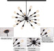 Black Sputnik Chandeliers 36 Inch Pendant Lighting