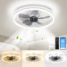 Ceiling Fans with Lights and Remote, 20'' Flush Mount Ceiling Fan of 150° Ultra Wide, Low Profile Ceiling Fan with 6 Speeds, 3000-6500K Dimmable Led for Bedroom Livingroom, White