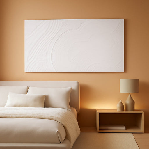 Large Wall Art Modern Canvas Picture Abstract Wall Decor White Line Art for Living Room Neutral Artwork for Office Bedroom 29"X58" Geometric Painting