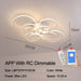 Gleam Circle Rings Modern Chandelier Led Lamp for Living Room Bedroom Study Room Matte Chandelier Fixture Ceiling Lights