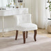 Elegant White Velvet Upholstered Tufted Vanity Chair