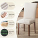 Upholstered Dining Chairs Set of 6 with Wood Legs, Beige