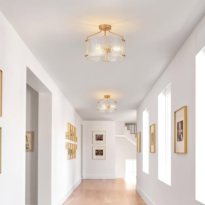 Gold 16Inch SemiFlush Ceiling Light Fixture Radiant