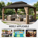 10X14 Feet Outdoor Gazebo Hardtop Curtains Included