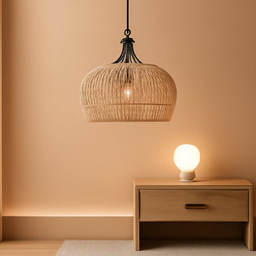 Large Farmhouse Chandeliers for Dining Room, 5-Light Rattan Boho Chandelier Light Fixture with Wicker Lampshade, Coastal Hanging Pendant Lighting for Kitchen Island Bedroom Living Room Nursery