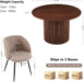 5-Piece Wooden round Dining Room Table and Chair Set, 47-Inch Kitchen Table with Barrel Chairs for 4, Brown Upholstered Sherpa Dining Set, MDF Core with Walnut Finish