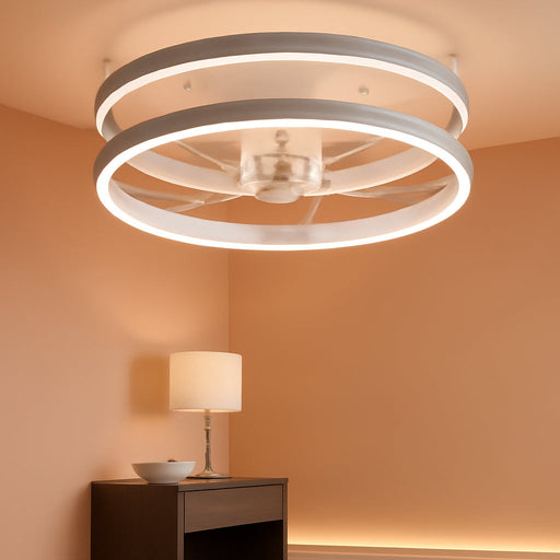 13 Inch Small Ceiling Fan with Light and Remote, Low Profile Flush Mount Fandelier, Dimmable 3CCT Quiet LED Ceiling Fans for Bedroom, White