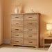 8-Drawer Dresser - Modern Bedroom Chest with Wide Drawers, Wood Storage Organizer for Bedroom or Living Room, Brown