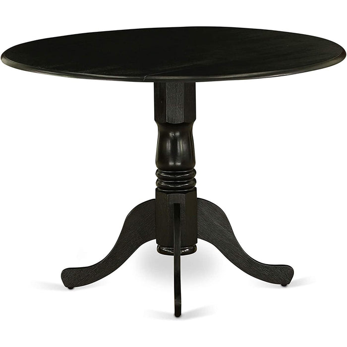 Wood Dining Room Table with round Tabletop, Black Finish