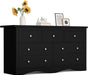Dresser for Bedroom, 7 Wood Dresser, Chest of Drawers, for TV up to 65 Inch, TV Stand Storage Chest of Drawers for Hallway Entryway (Black)