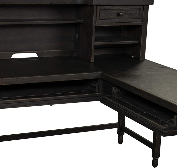 L Shaped Workstation With Integrated Charging Ports