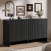 55" Wide Modern Curved 6 Drawer Dresser，Black