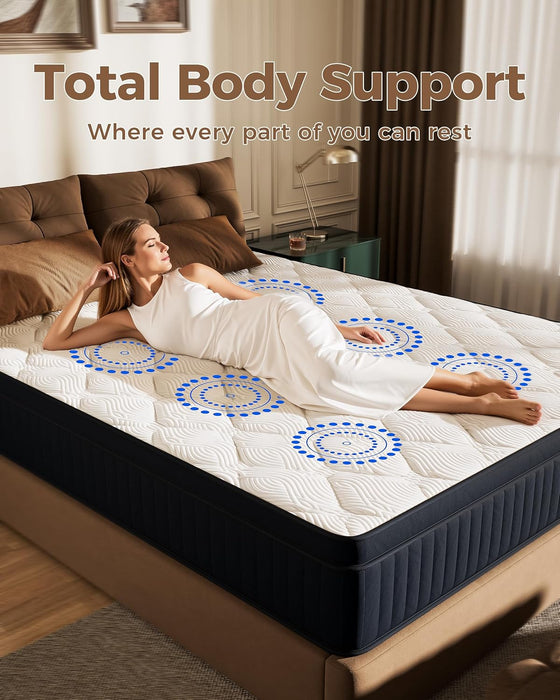 Twin Mattress 8Inch Pocket Springs Luxuriously Soft